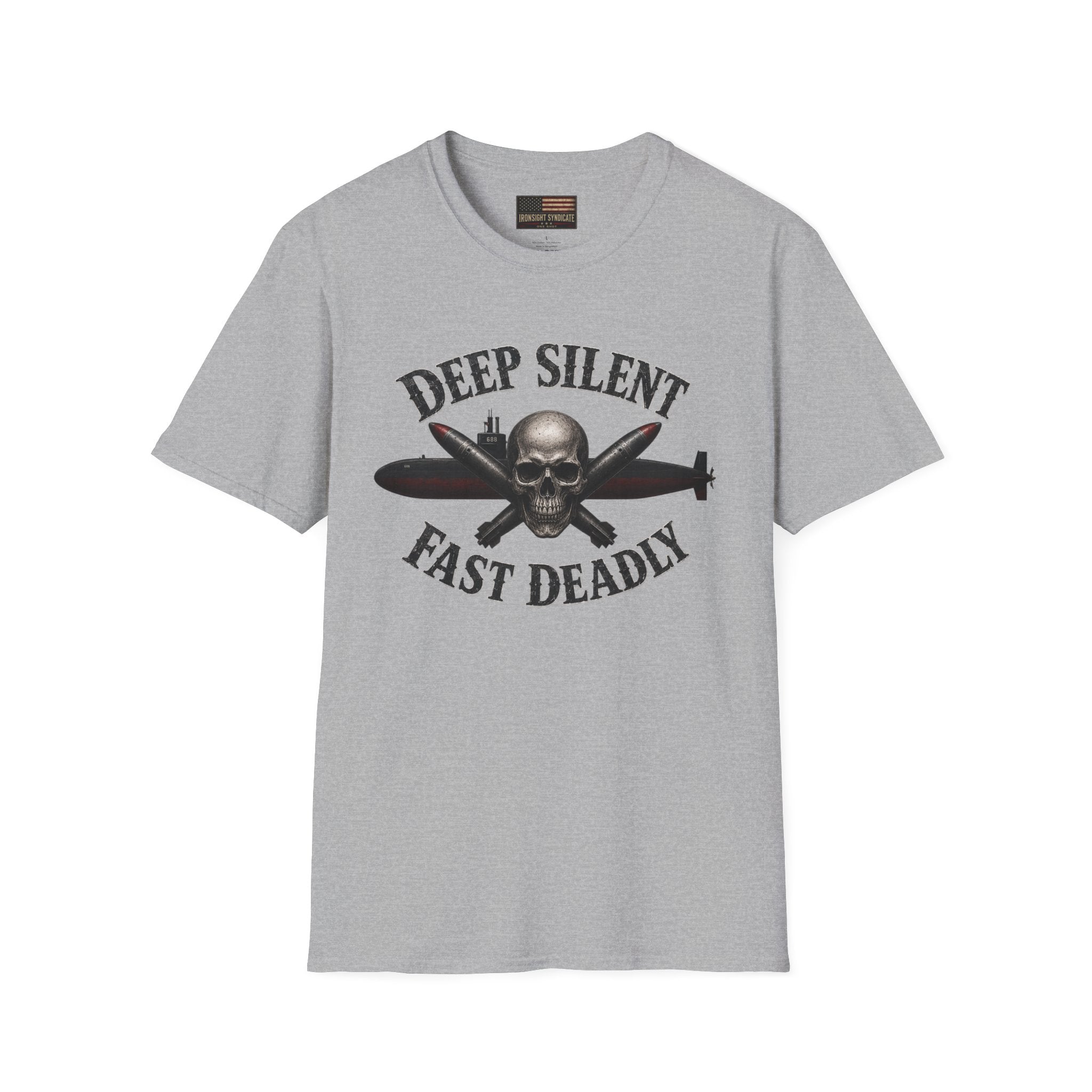 Deep, Silent, Fast Deadly US Navy Submariner Graphic Front T-Shirt