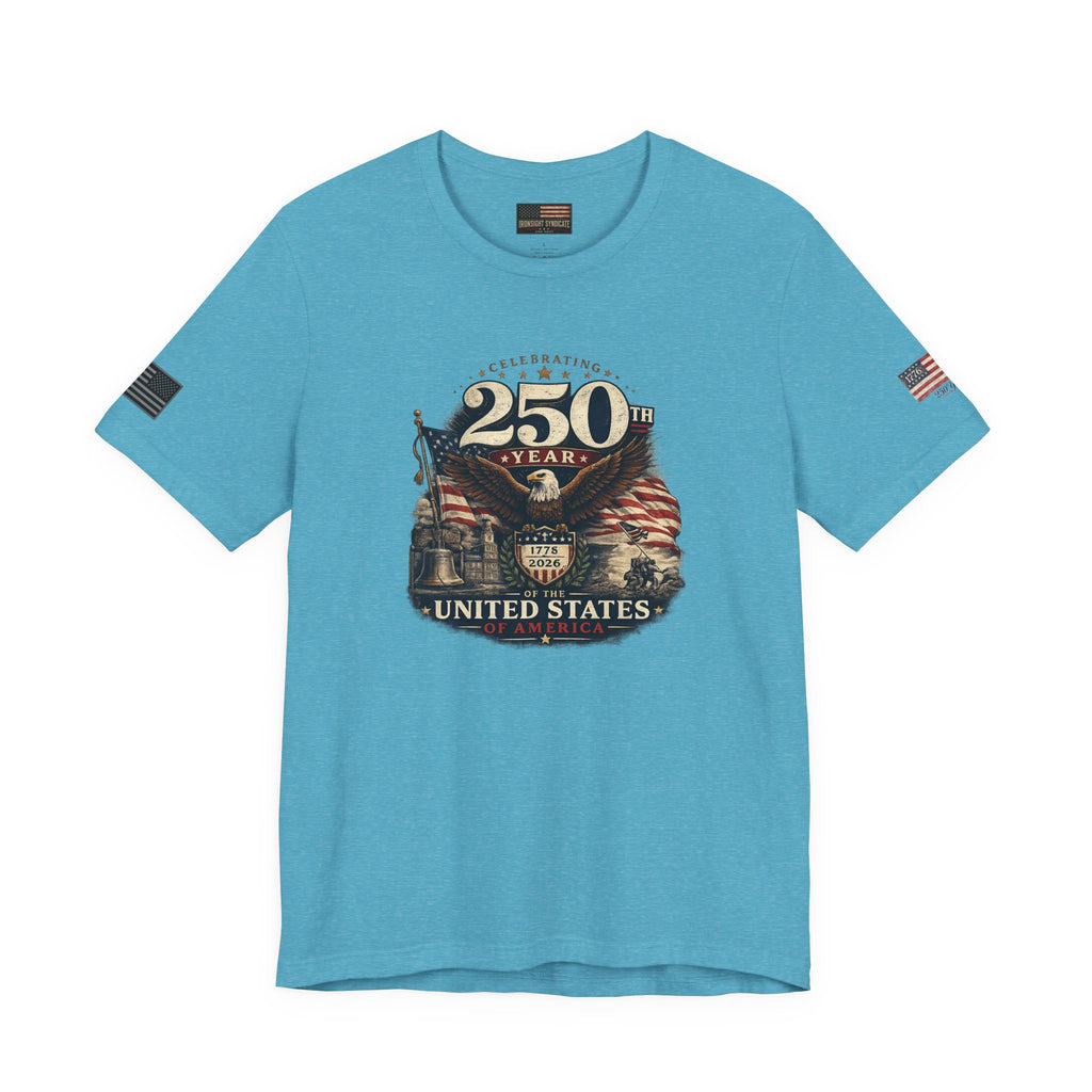 America 250th Anniversary T-Shirt | Patriotic Eagle & American Flag Shirt | 1776-2026 United States Tee front and back