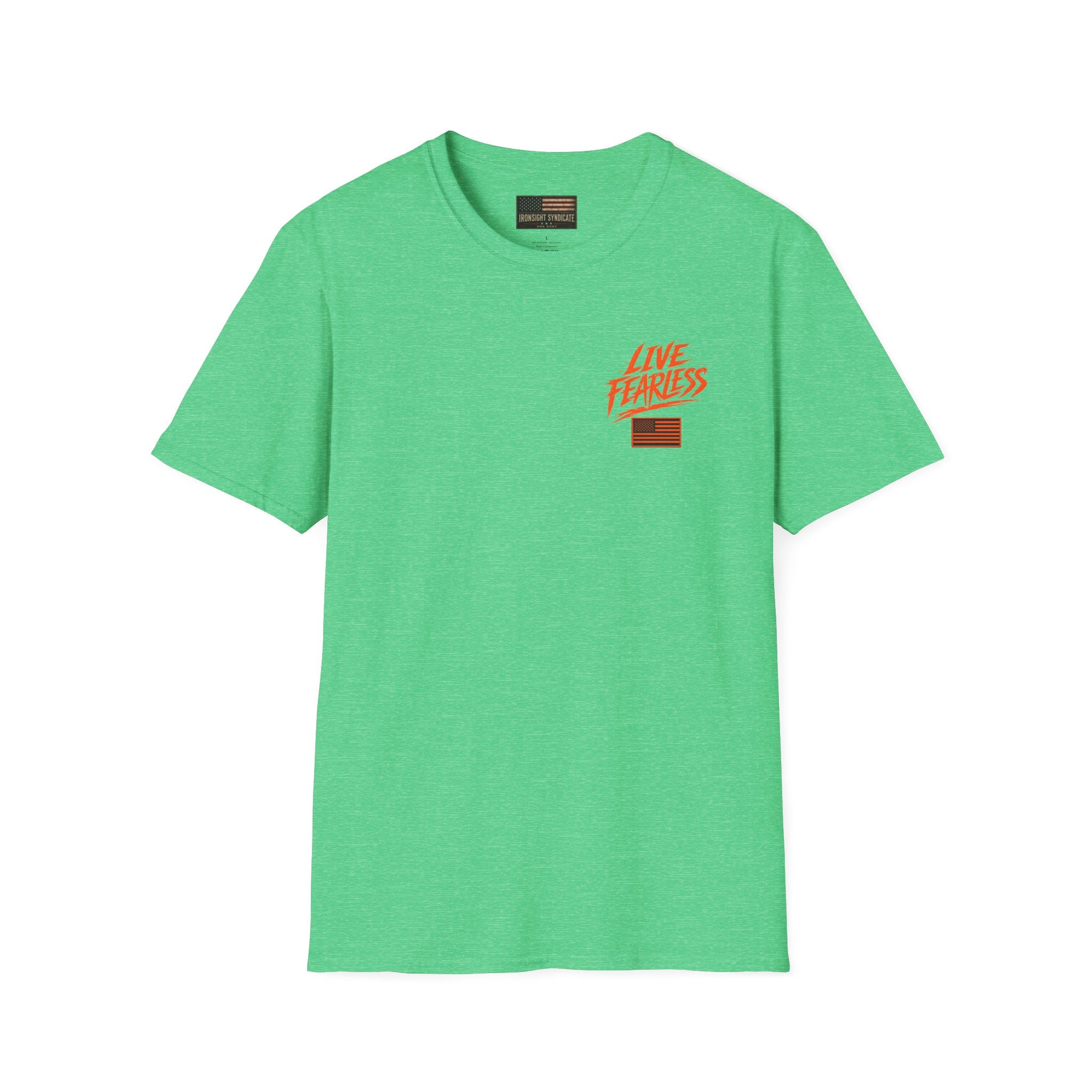 Live Fearless Military-Inspired Graphic T-Shirt - Heather Irish Green | Ironsight Syndicate