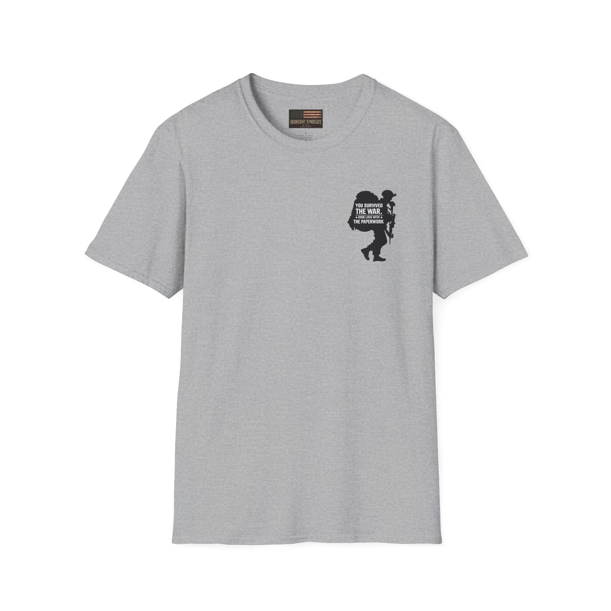 VA Knee Injury Claim Is Denied T-Shirt (Black Graphic) | Ironsight Syndicate