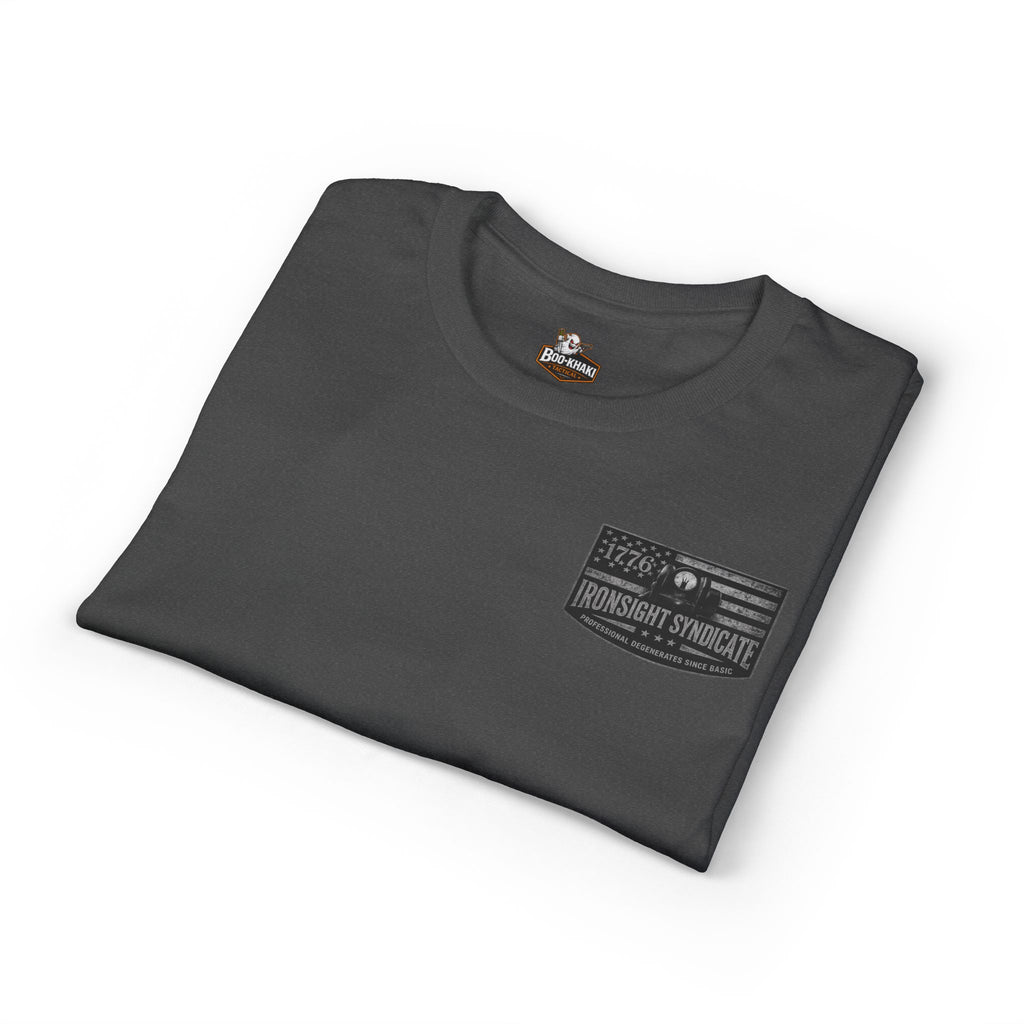 Machine gun George Washington  T-Shirt | Patriotic Military Graphic Tee for Veterans & Patriots, Adult (13 and up), unisex