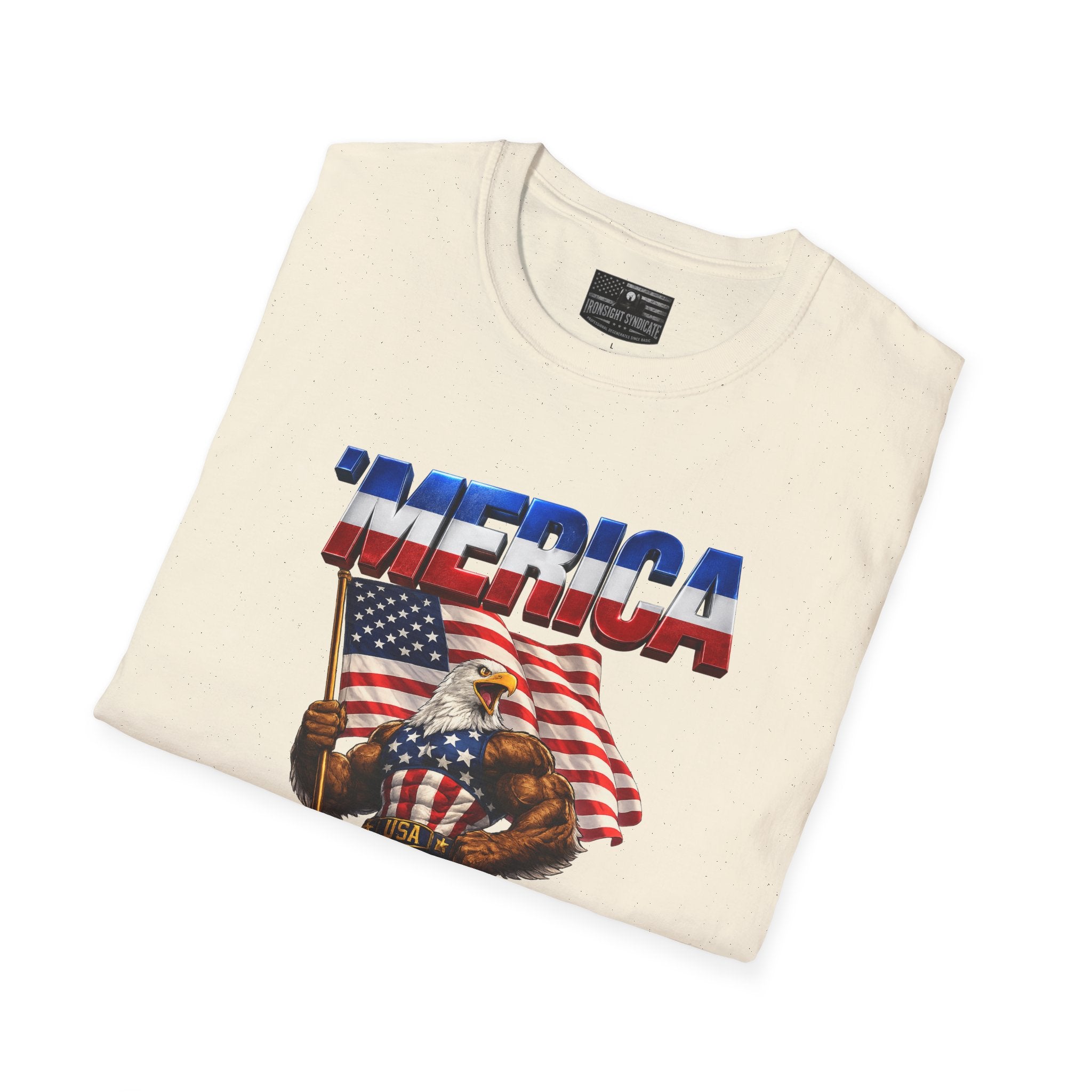 Merican Eagle T-Shirt | Patriotic Military Graphic Tee for Veterans & Patriots, Adult (13 and up), unisex
