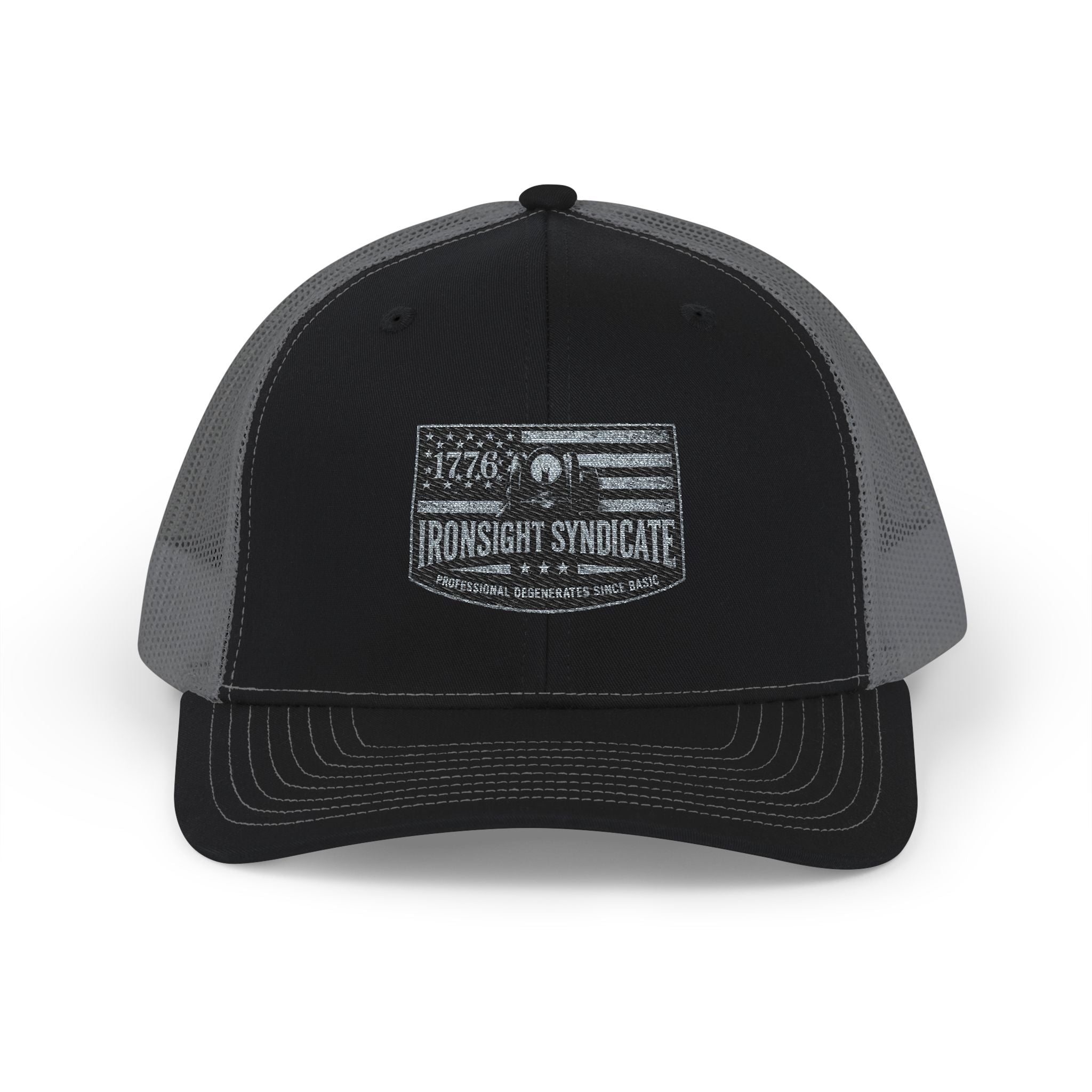 1776 American Flag Embroidered Trucker Hat | Patriotic USA Snapback Mesh Cap for Veterans & Patriots