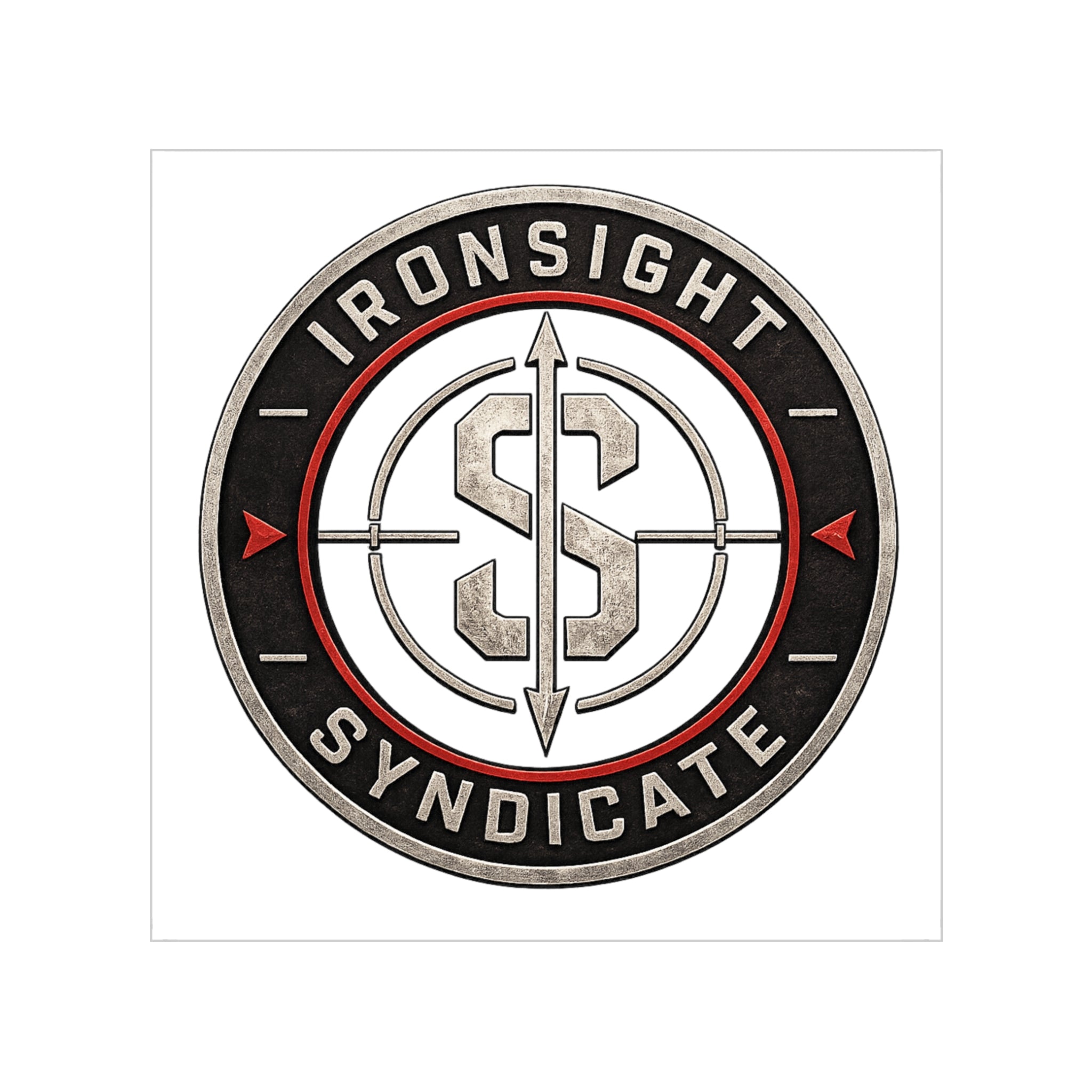 Ironsight Syndicate Outdoor Sticker — Waterproof Transparent Square Decal