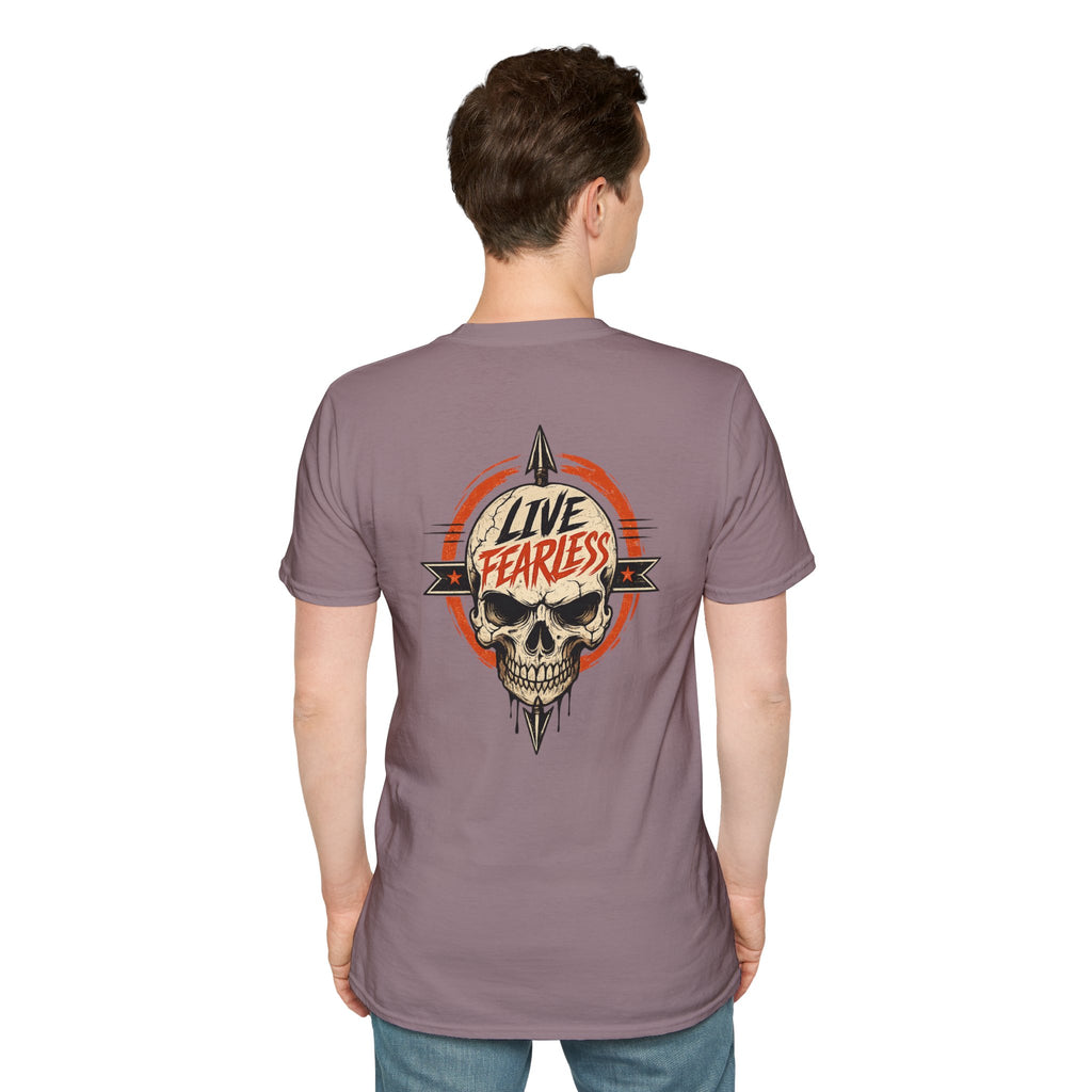 Live Fearless Skull Military T-Shirt (Front and Back) | Ironsight Syndicate