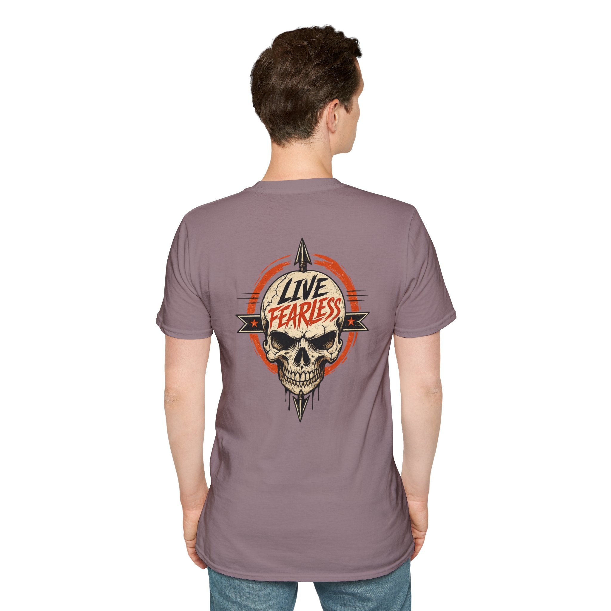 Live Fearless Skull Military T-Shirt (Front and Back) | Ironsight Syndicate