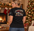 Santa's Sleigh CAS T-Shirt - Lifestyle Photo (Back Print, Black) | Ironsight Syndicate