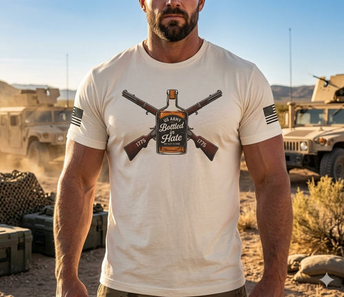 Bottled in Hate Army Whiskey T-Shirt | Ironsight Syndicate