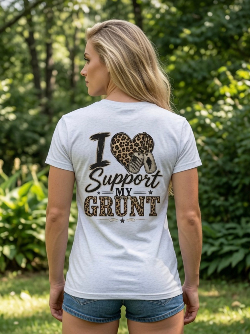 I Support My Grunt Tee — Women's Military Spouse Graphic Shirt