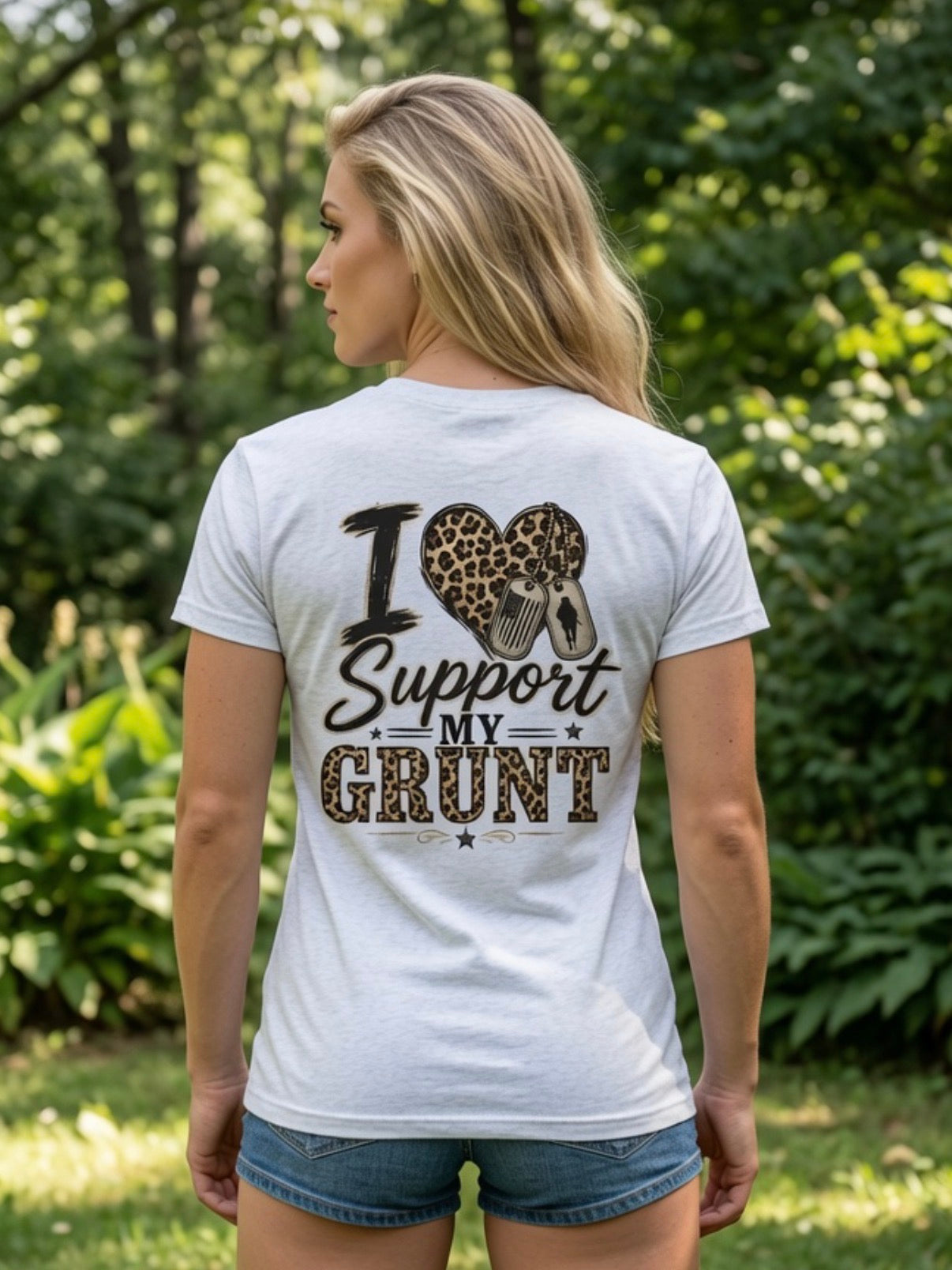 I Support My Grunt Tee — Women's Military Spouse Graphic Shirt