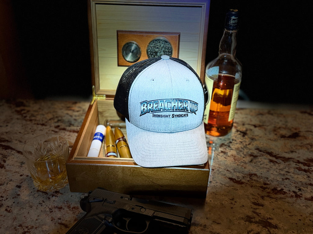 Breacher Up Trucker Hat — Retro Military Patch Mesh Cap