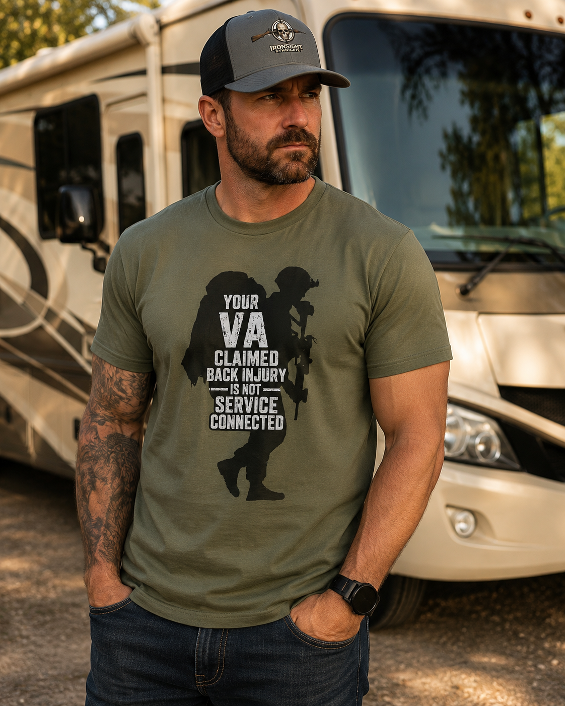VA Claim Denied Graphic Front T-Shirt | Ironsight Syndicate