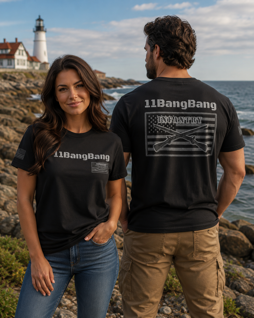 11Bang Bang (White Text) Infantry Inspired Patriotic T-Shirt | Ironsight Syndicate