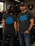 Fear Nothing/Live Fearless Blue – Premium Graphic T-Shirt | Ironsight Syndicate