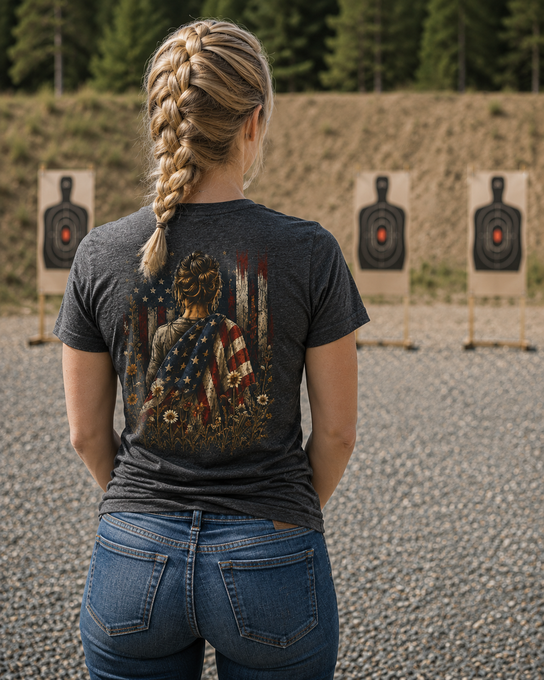 Wrapped in Freedom Women's Patriotic T-Shirt | Ironsight Syndicate