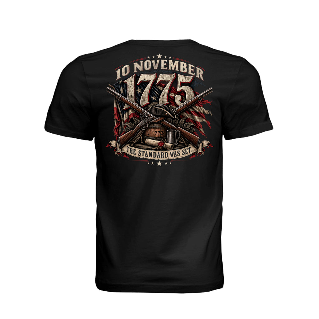The Standard, Marine Corps Inspired T-Shirt - BLACK (Back) | Ironsight Syndicate