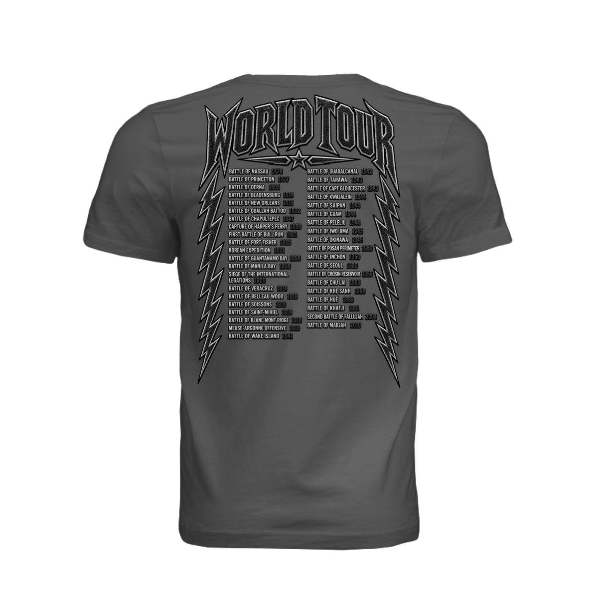 Die Teufelshunde World Tour Tribute T-Shirt - Black Graphic - Asphalt (Back) | Ironsight Syndicate
