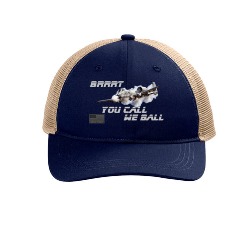 BRRRT Baller A-10 Warthog Hat - True Navy/Tan | Ironsight Syndicate