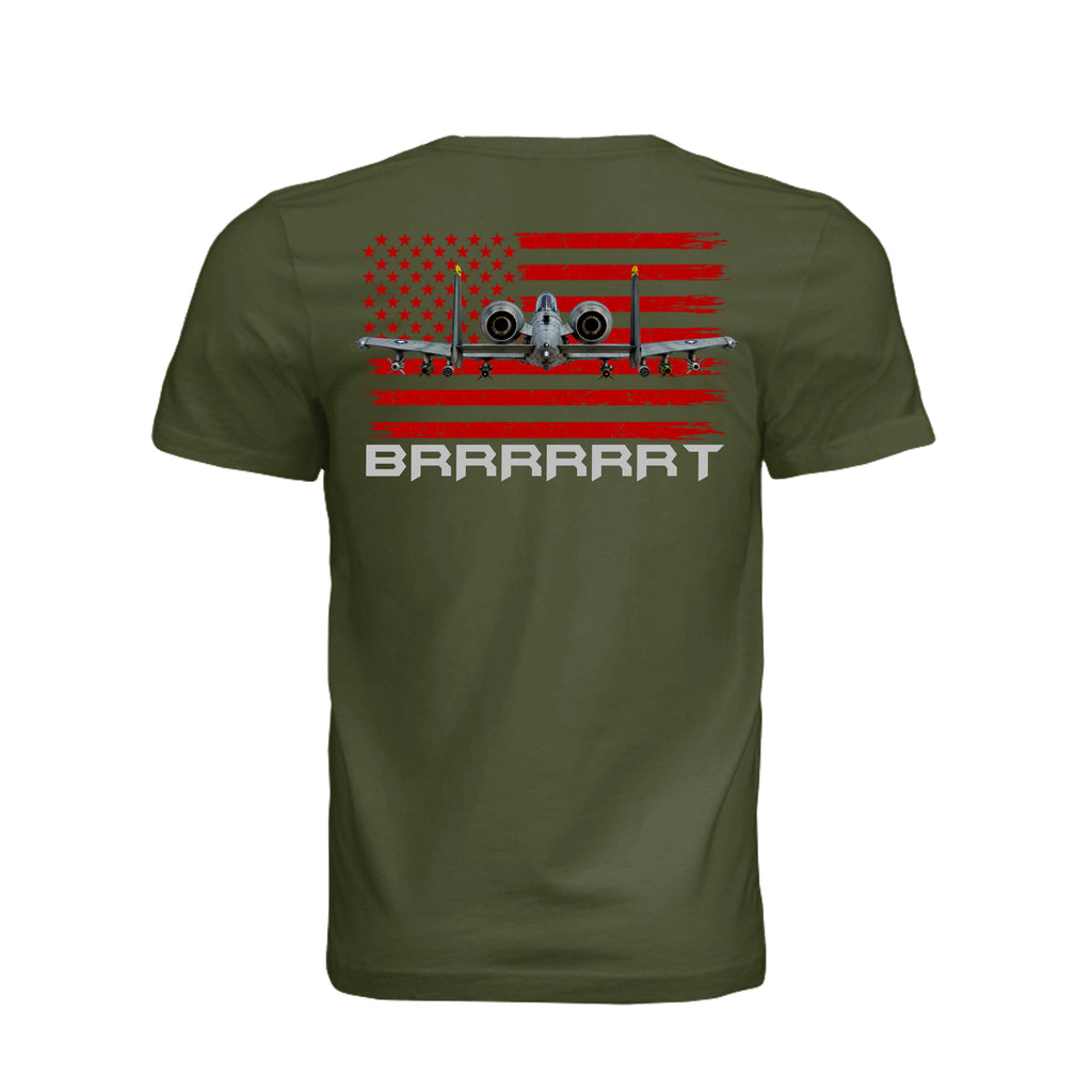 BRRRT A-10 Warthog Smile You're Dead T-Shirt - Olive (Back) | Ironsight Syndicate