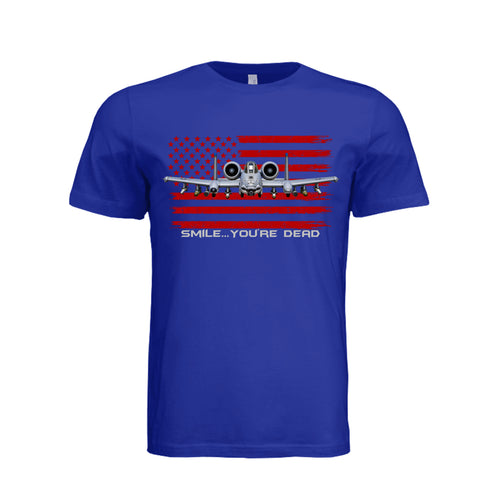 BRRRT A-10 Warthog Smile You're Dead T-Shirt - Team Navy (Front) | Ironsight Syndicate