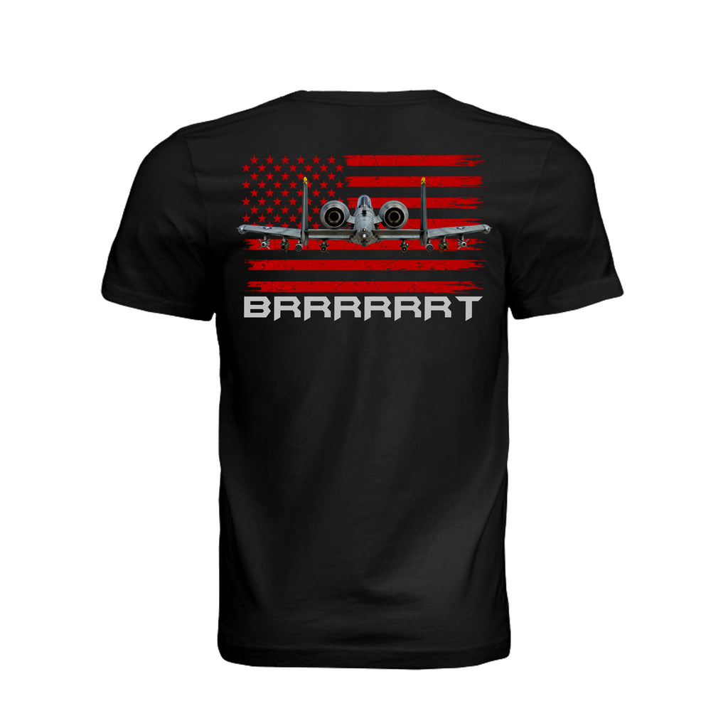 BRRRT A-10 Warthog Smile You're Dead T-Shirt - Vintage Black (Back) | Ironsight Syndicate