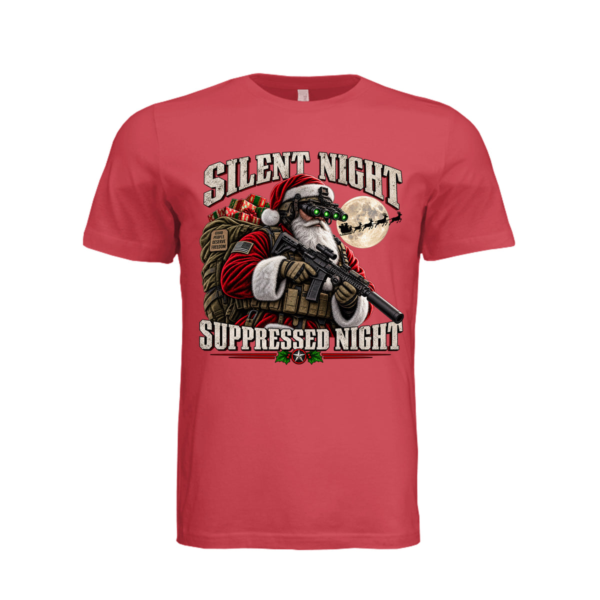 Santa Loves Freedom Christmas T-Shirt | Ironsight Syndicate
