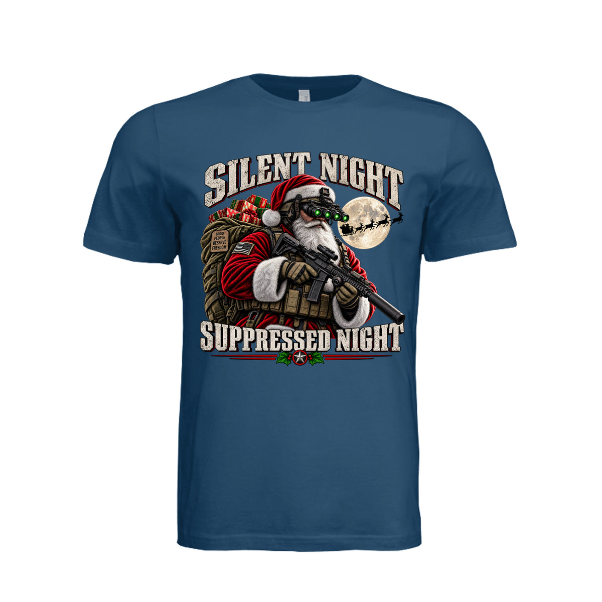 Santa Loves Freedom Christmas T-Shirt | Ironsight Syndicate
