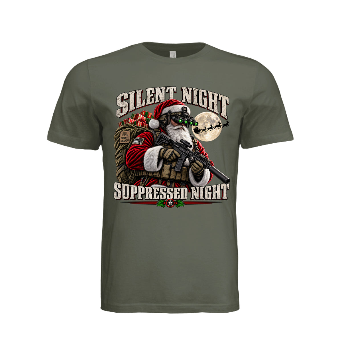 Santa Loves Freedom Christmas T-Shirt | Ironsight Syndicate