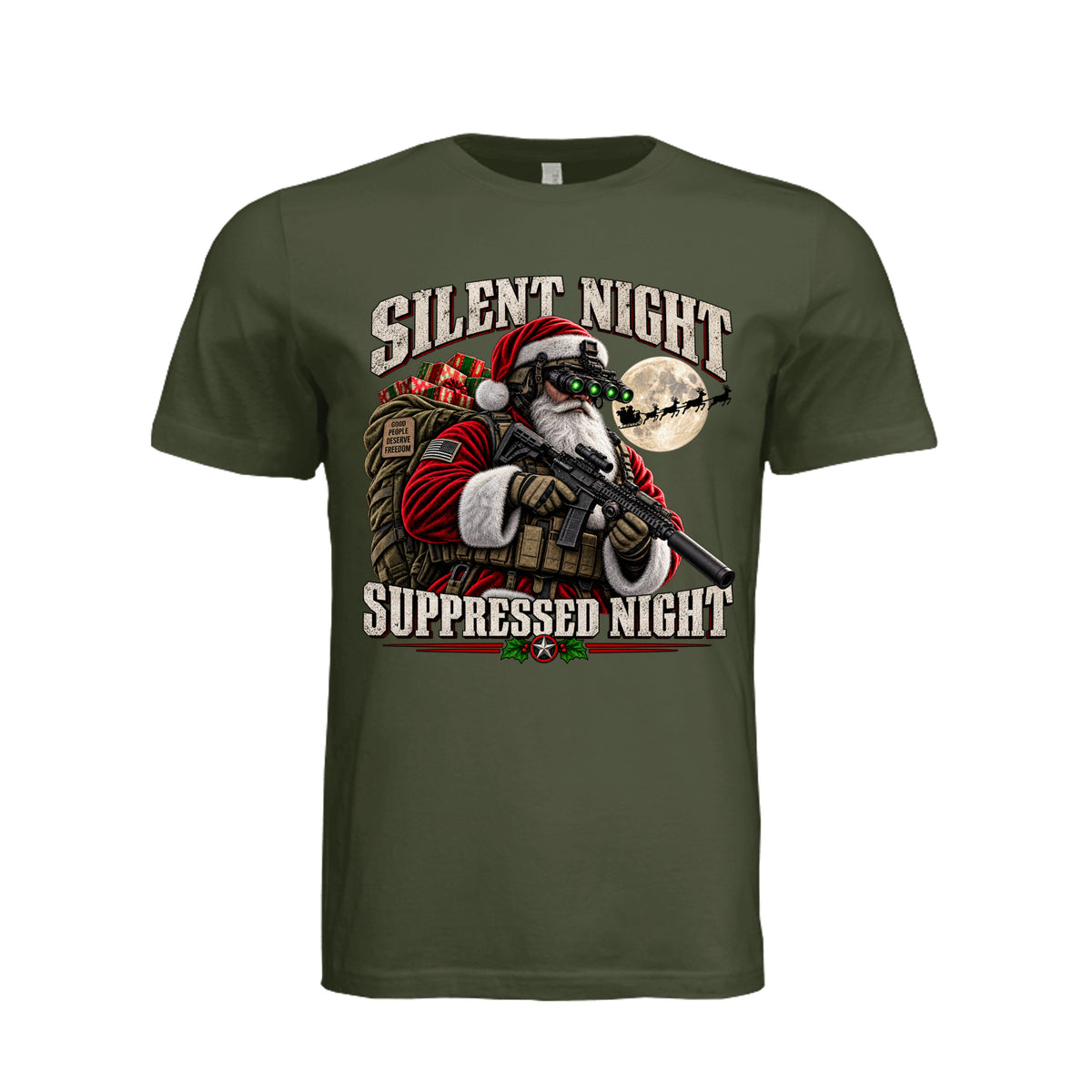 Santa Loves Freedom Christmas T-Shirt | Ironsight Syndicate