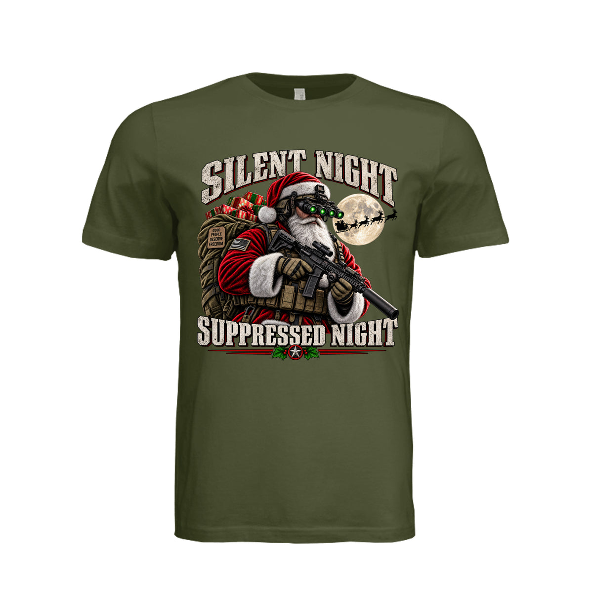 Santa Loves Freedom Christmas T-Shirt | Ironsight Syndicate