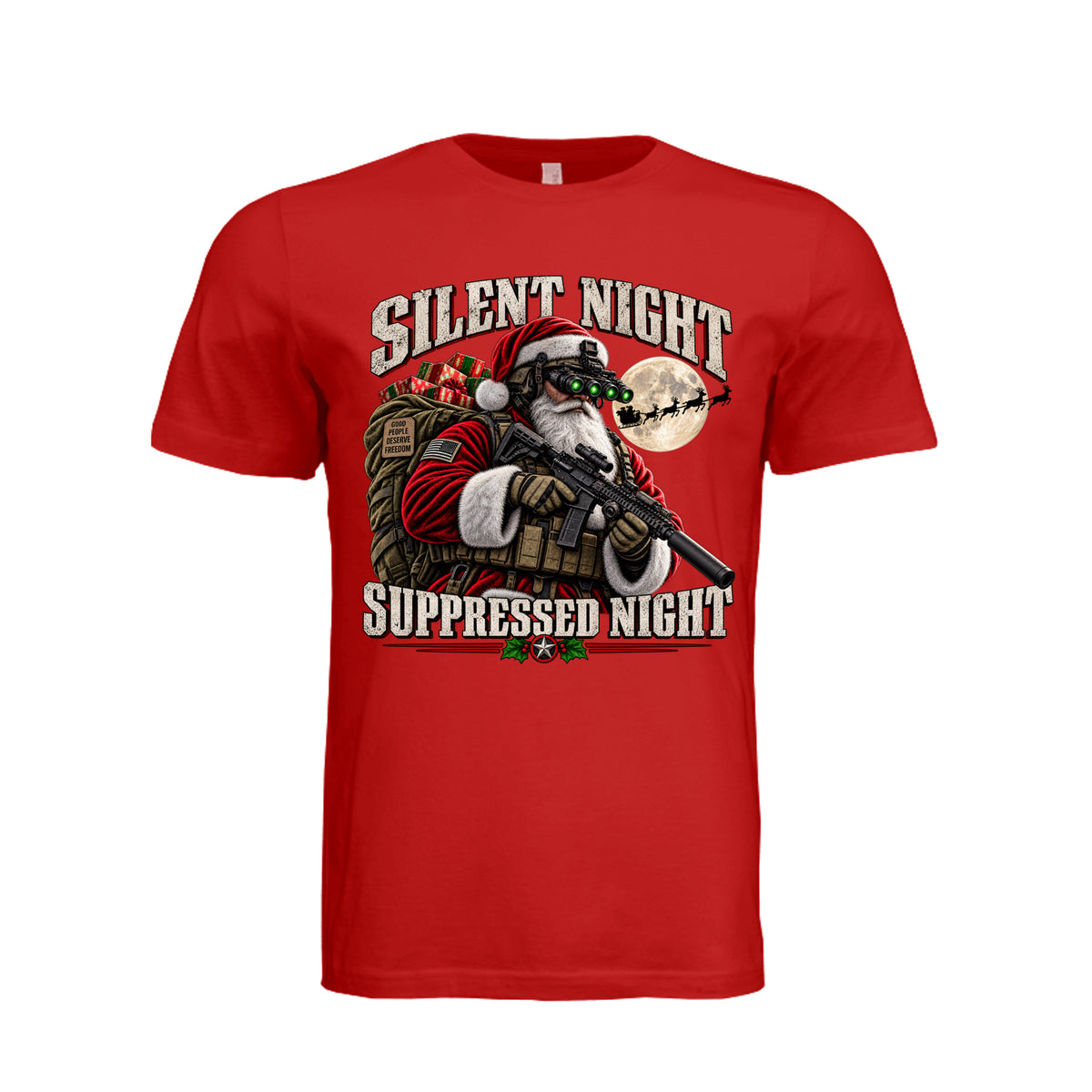 Santa Loves Freedom Christmas T-Shirt | Ironsight Syndicate