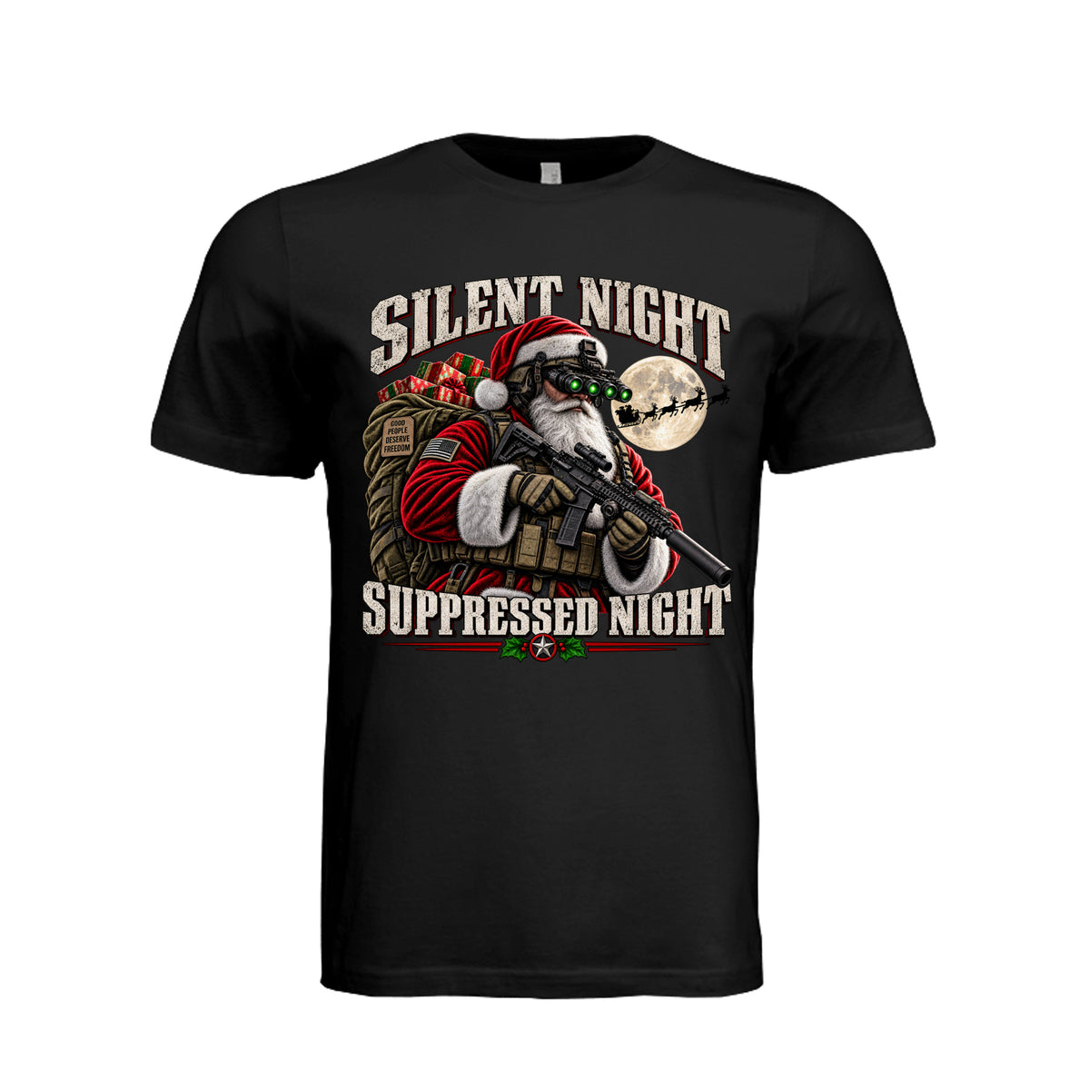 Santa Loves Freedom Christmas T-Shirt | Ironsight Syndicate