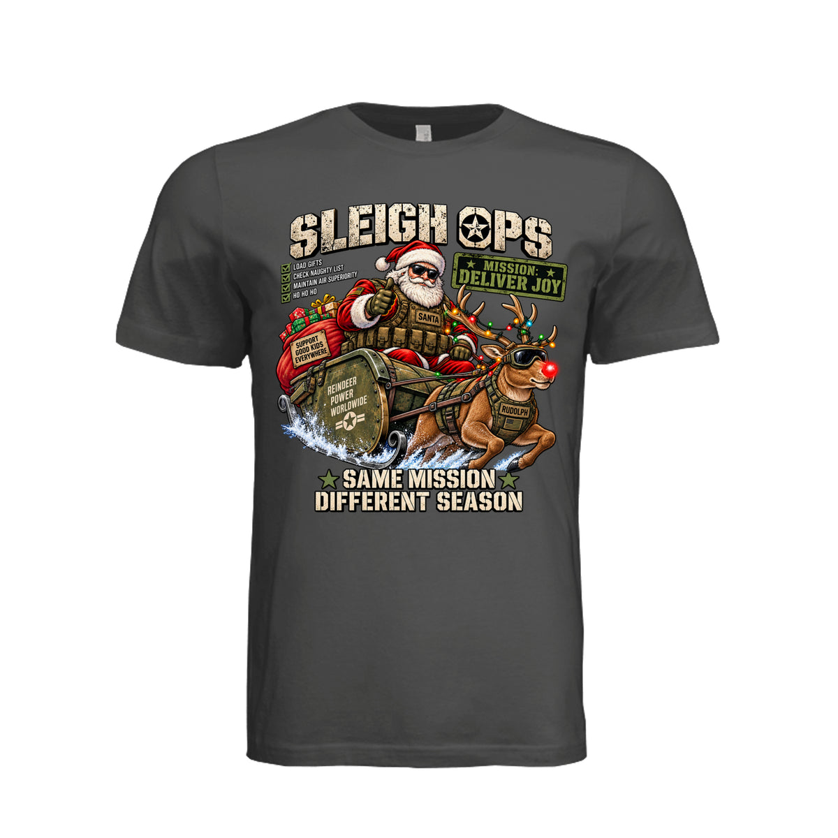 Sleigh Ops T-Shirt - Dark Grey | Ironsight Syndicate