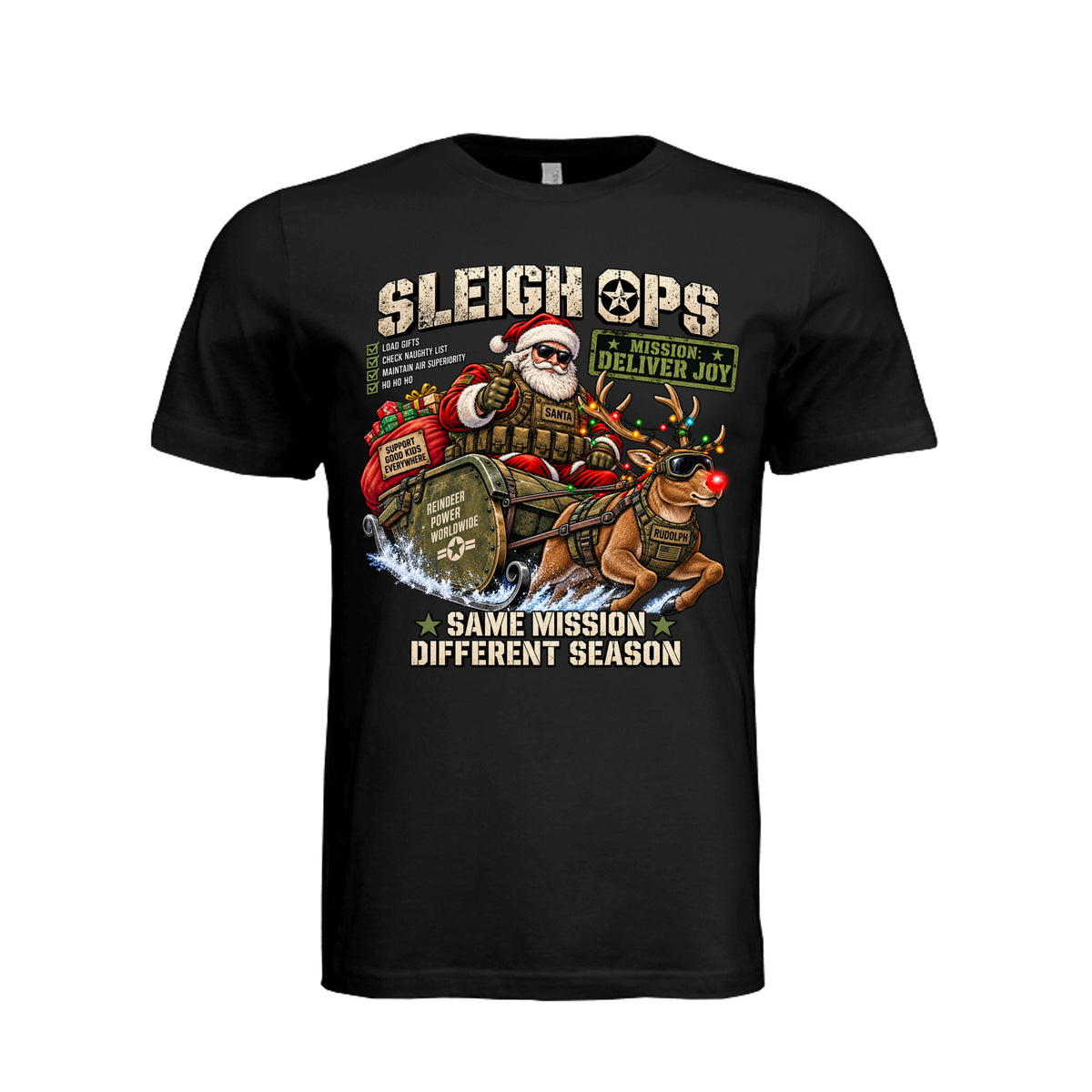 Sleigh Ops T-Shirt - Vintage Black | Ironsight Syndicate