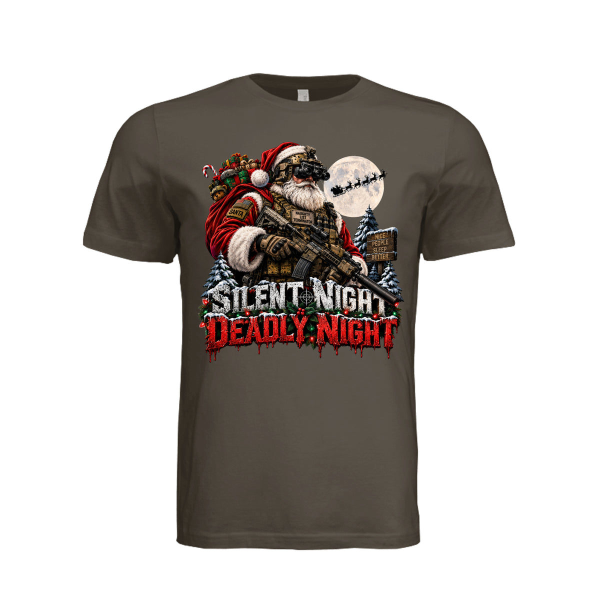 Silent Night Deadly Night T-Shirt - Army | Ironsight Syndicate