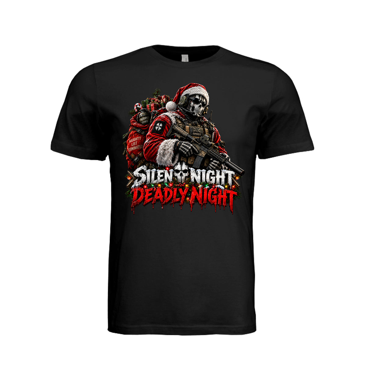 Silent Night Deadly Night Ghost T-Shirt - Black | Ironsight Syndicate