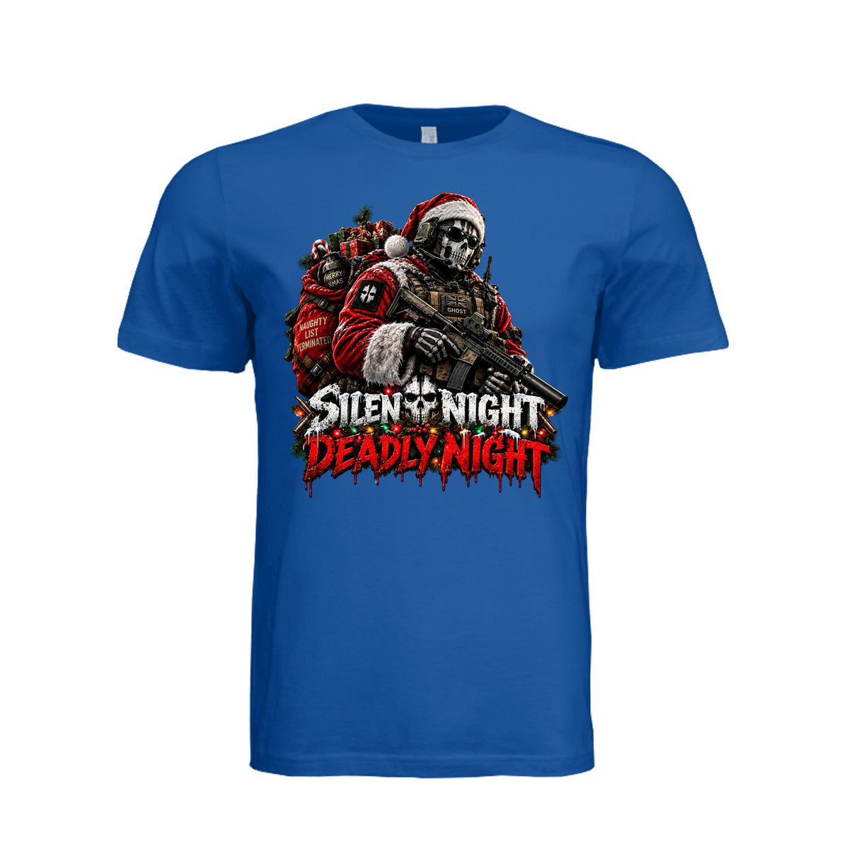 Silent Night Deadly Night Ghost T-Shirt - True Royal | Ironsight Syndicate