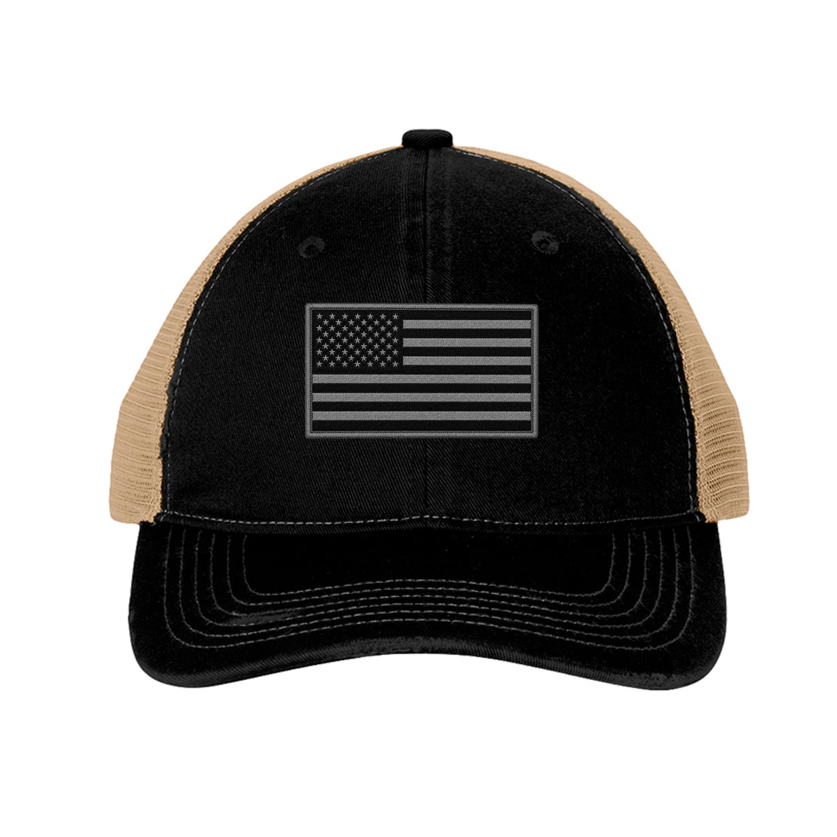 Subdued American Flag Hat - Black/ Khaki | Ironsight Syndicate