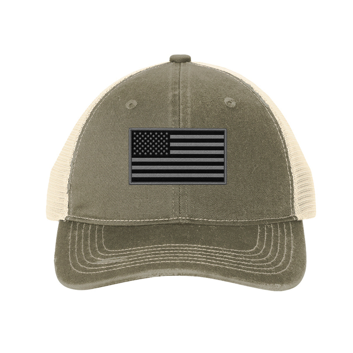 Subdued American Flag Hat - Khaki/ Stone | Ironsight Syndicate