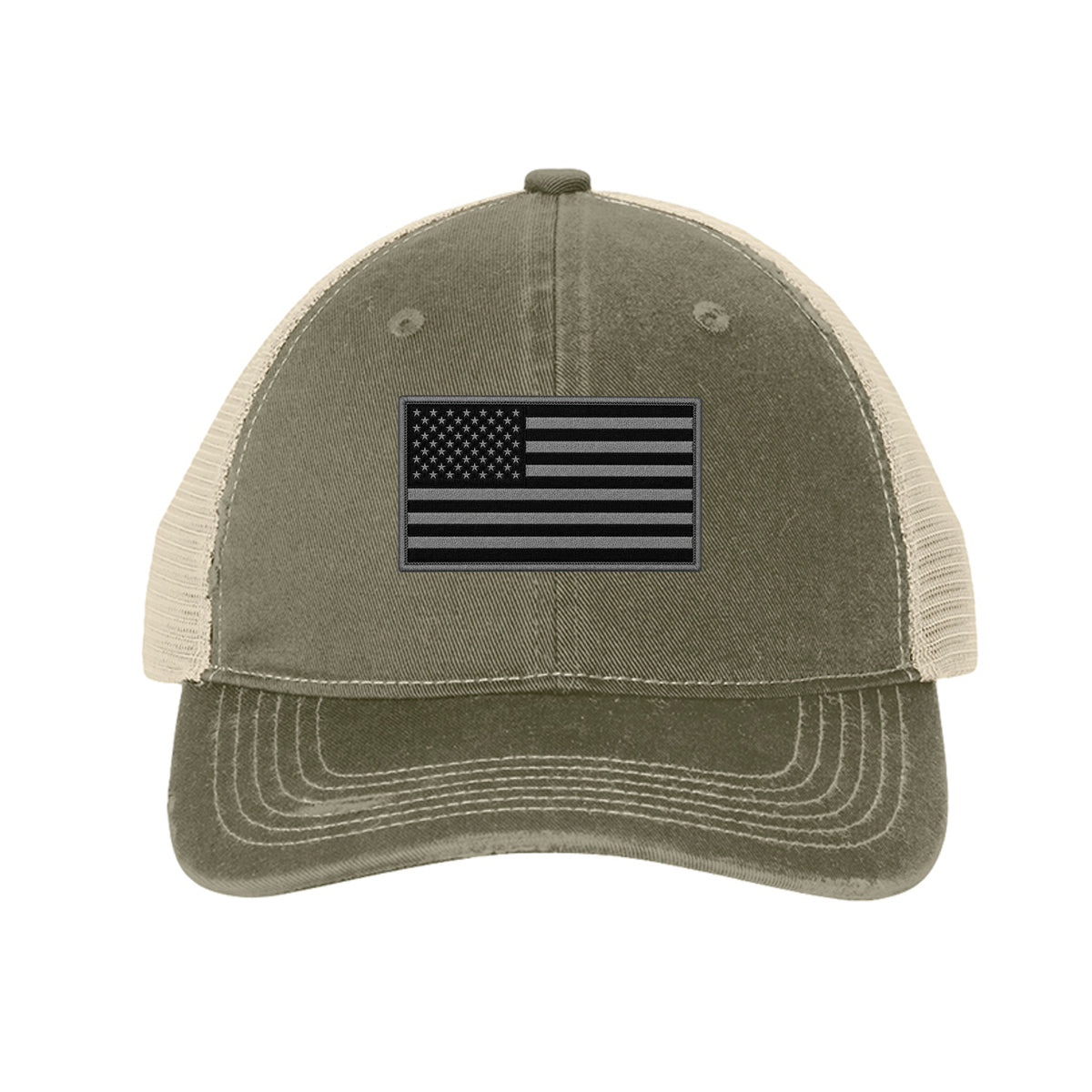 Subdued American Flag Hat - Light Olive/ Stone | Ironsight Syndicate