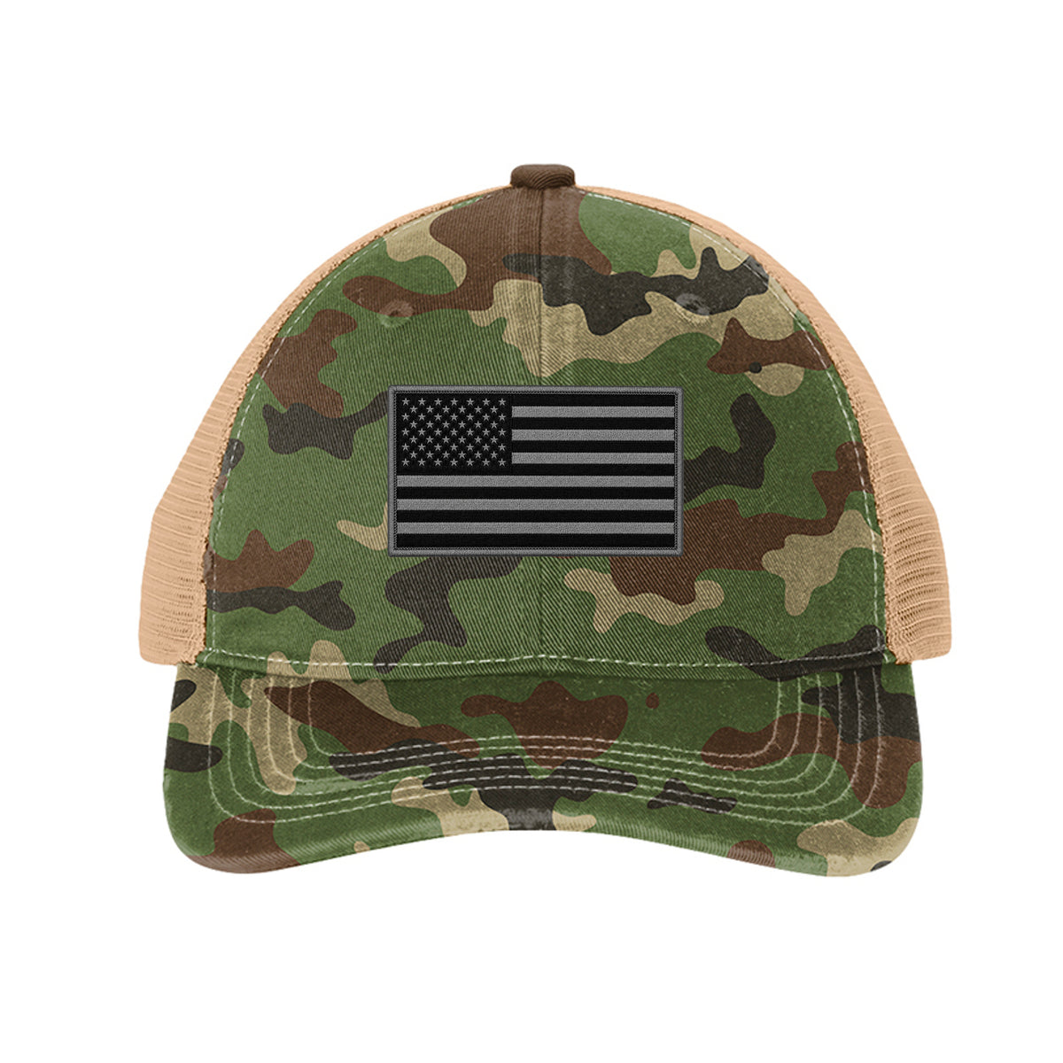 Subdued American Flag Hat - Military Camo/ Khaki | Ironsight Syndicate