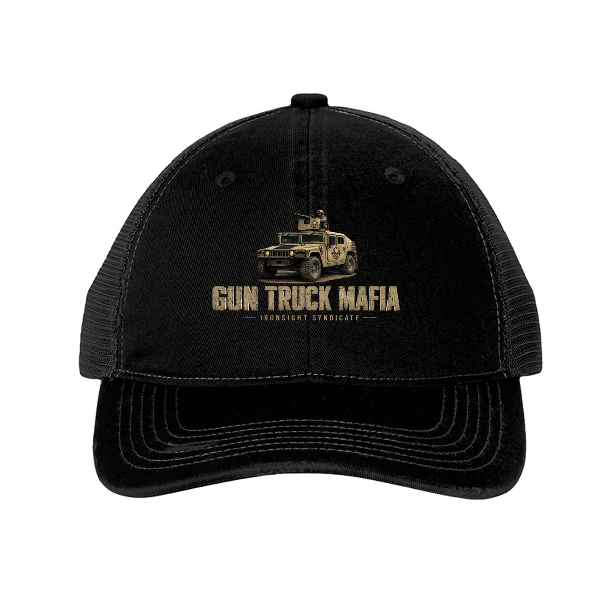 Gun Truck Mafia Trucker Hat - Black/ Black | Ironsight Syndicate