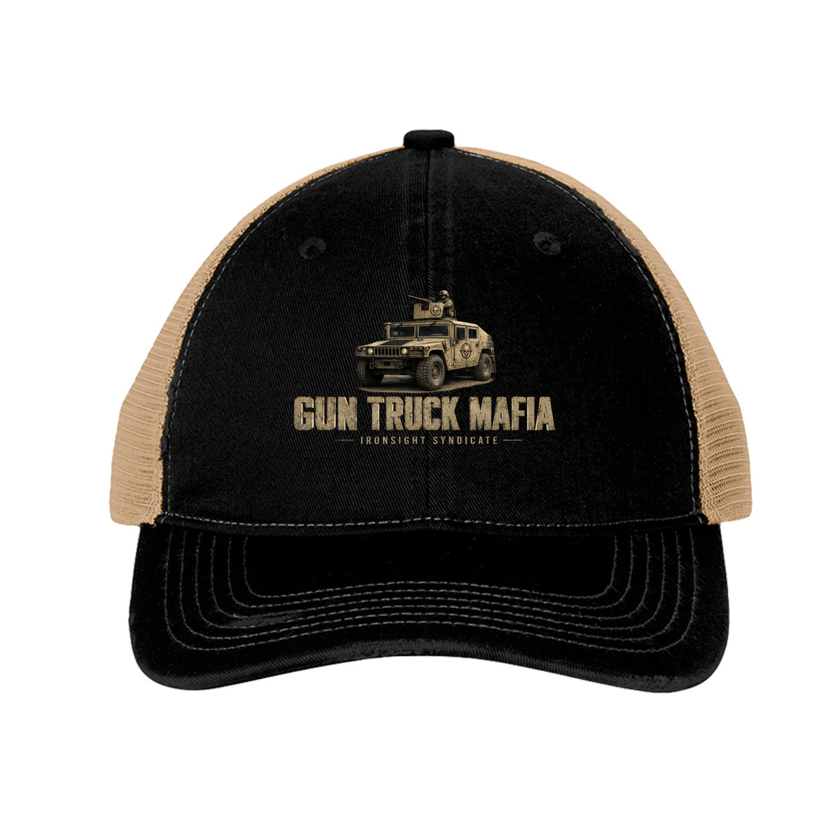 Gun Truck Mafia Trucker Hat - Black/ Khaki | Ironsight Syndicate