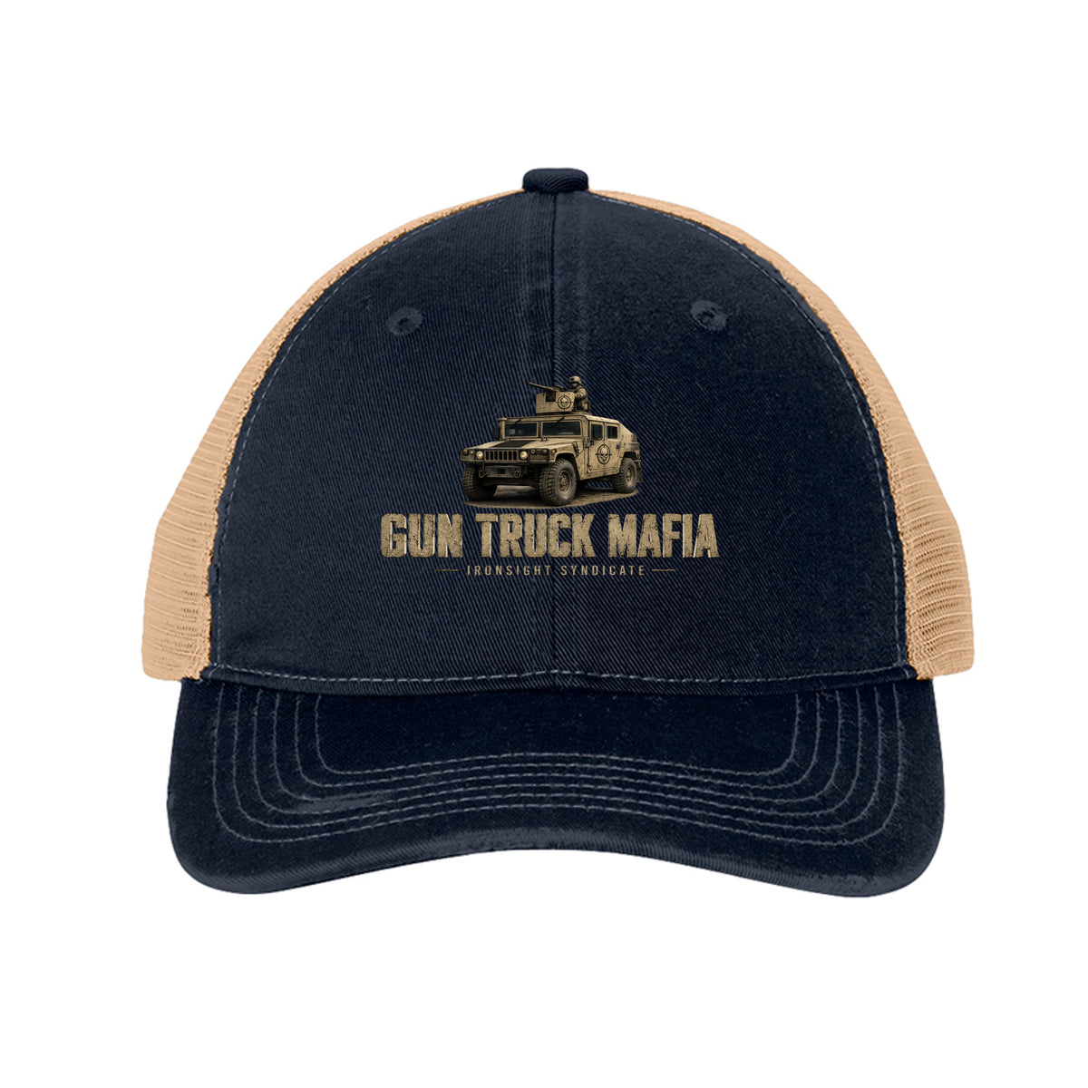 Gun Truck Mafia Trucker Hat - River Blue Navy/ Khaki | Ironsight Syndicate