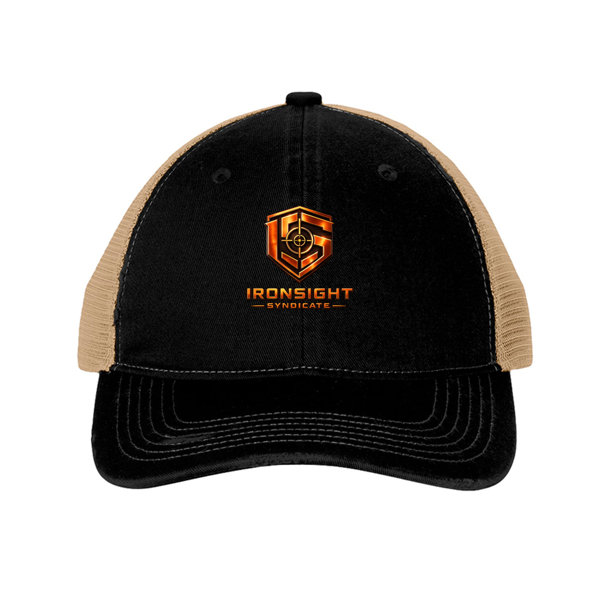 Ironsight Logo Hat - Black/ Khaki | Ironsight Syndicate