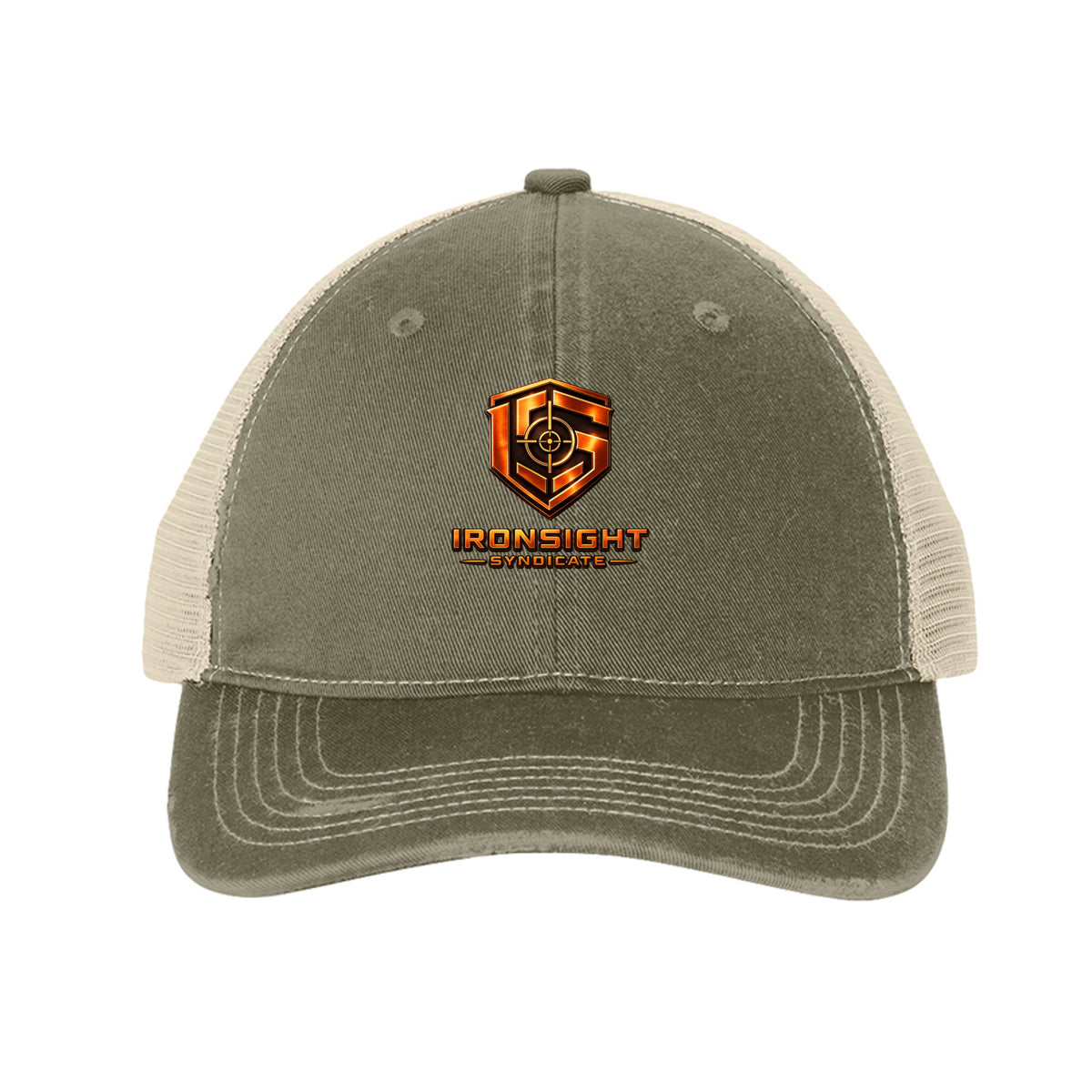 Ironsight Logo Hat - Light Olive/ Stone | Ironsight Syndicate