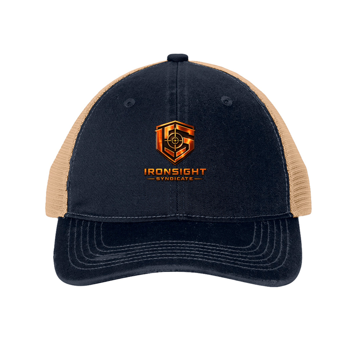 Ironsight Logo Hat - River Blue Navy/ Khaki | Ironsight Syndicate
