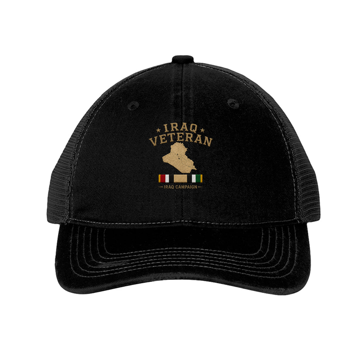 Iraq Veteran Trucker Hat - Black/ Black | Ironsight Syndicate