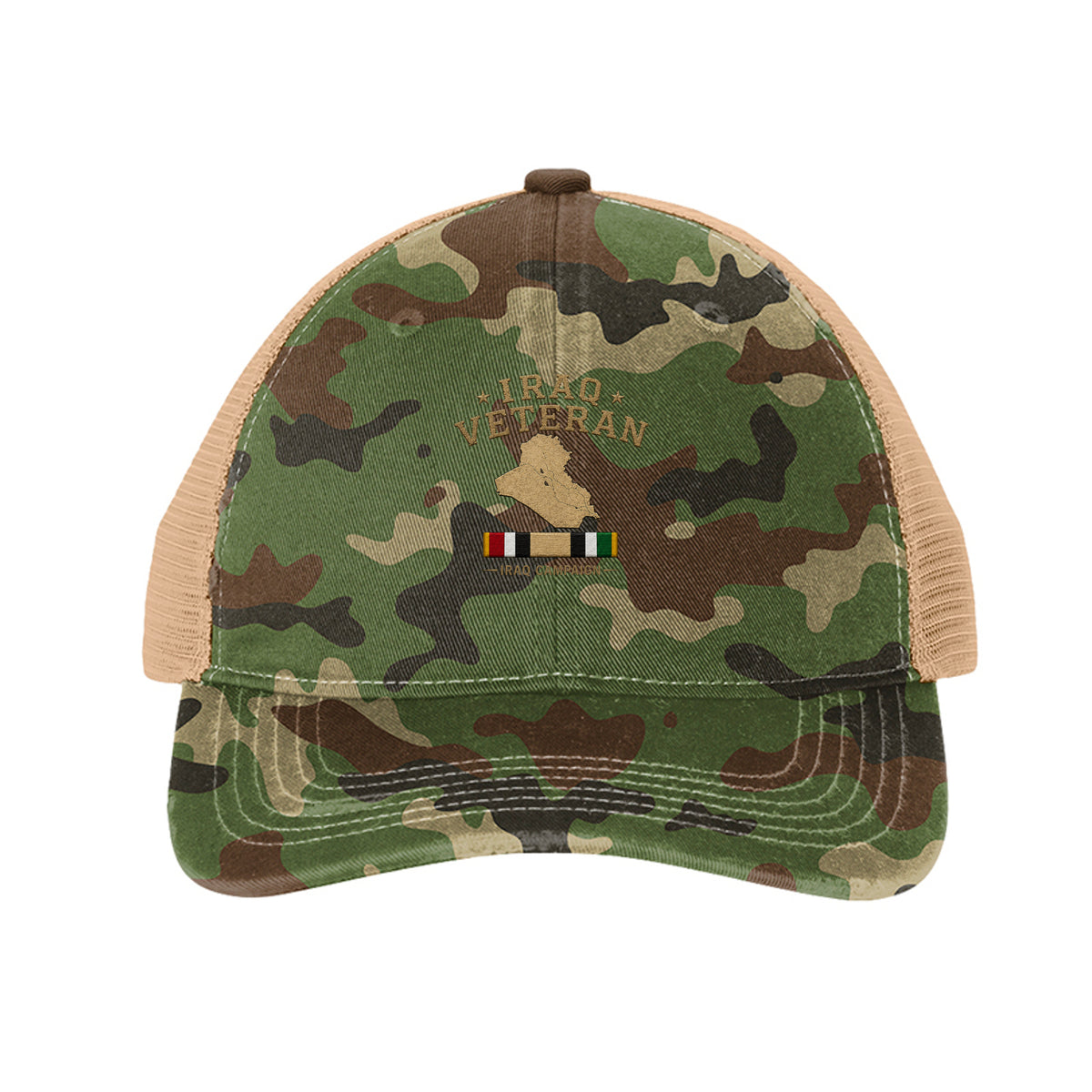 Iraq Veteran Trucker Hat - Military Camo/ Khaki | Ironsight Syndicate