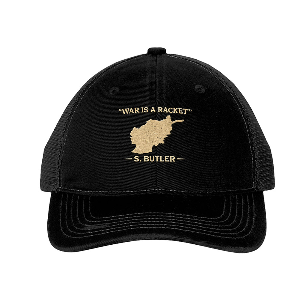 War is a Racket Trucker Hat - Black/ Black | Ironsight Syndicate